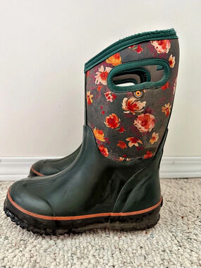 BOGS kids Classic Mid Floral Boots Floral Rain Boots US 2